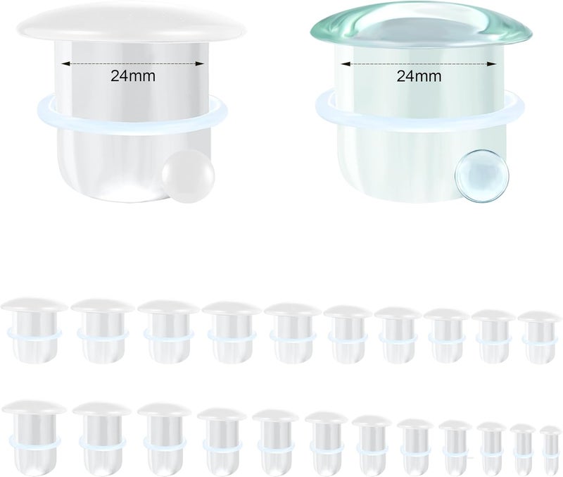AccGin Store Glass Ear Stretching Kit Single Flare Plugs & Rubber Rings Unique 1mm Increments 3mm-25mm Gradual Sizing Smooth Glass Gauges for Daily Wear Earring Expander Stretcher Piercing Body Jewelry 4Pcs - Image 2